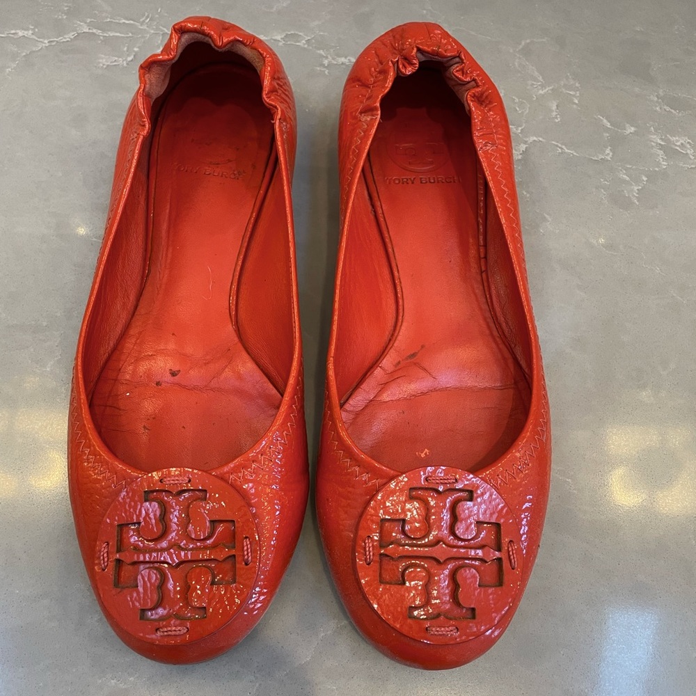 Tory Burch Ballet Flat - Orange Patent Leather